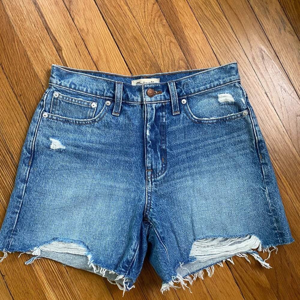 Madewell Relaxed Mid Length Denim Shorts Size 26 NWT